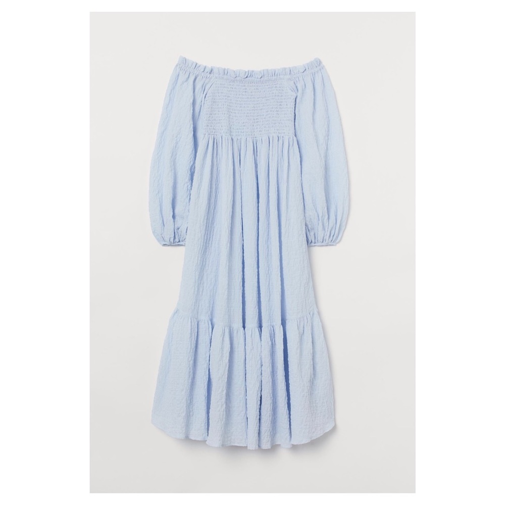 Light Blue Off Shoulder Maxi Dress